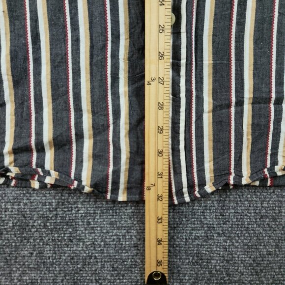 Phat Farm Men Long Sleeve Button Up Shirt Striped Western 2XL Gray Colorful - Picture 4 of 16